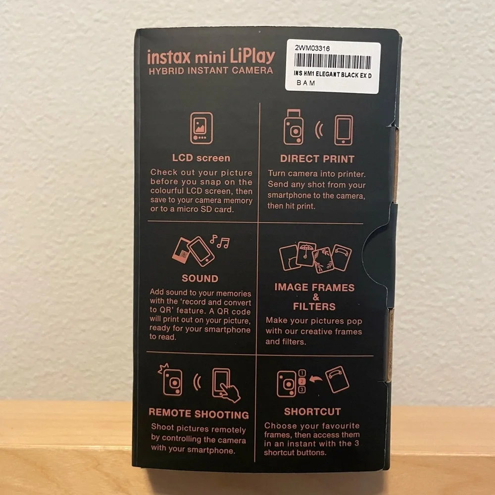 Fujifilm Instax Mini Liplay Hybrid Instant Camera - Elegant Black